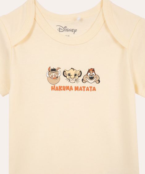 body de algodão infantil hakuna matata amarelo