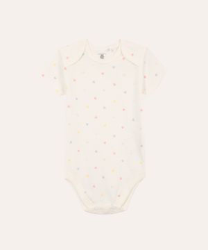 body de algodão infantil coração off white