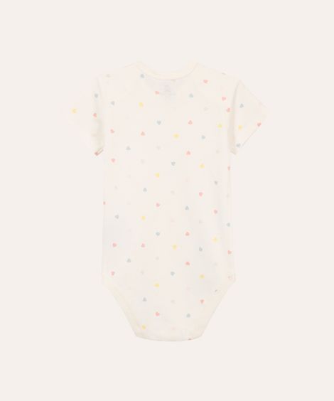 body de algodão infantil coração off white