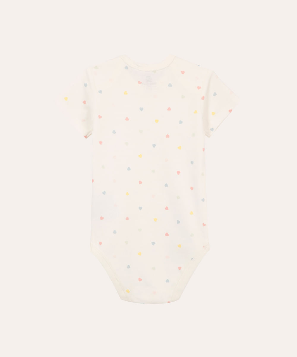 body de algodão infantil coração off white
