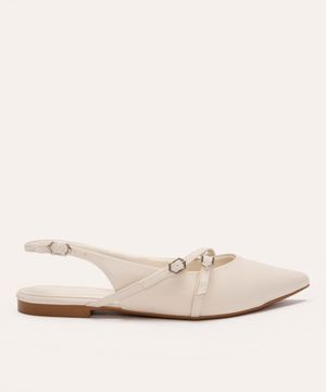 sapatilha bico fino fivelas oneself off white