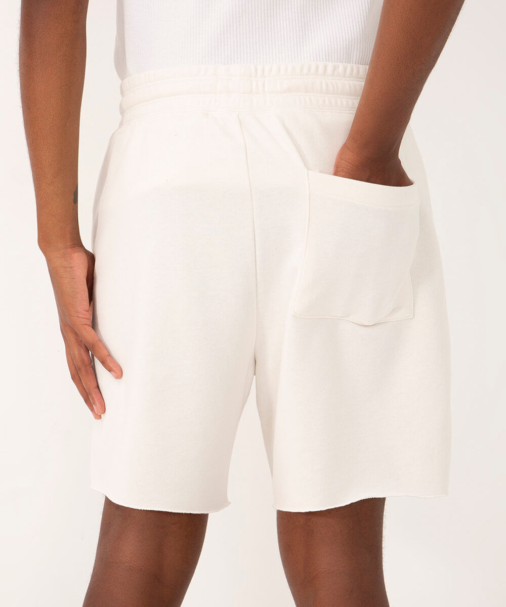 bermuda de moletom cós com cordão off white