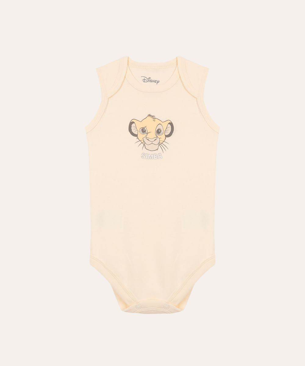 body de algodão infantil simba amarelo