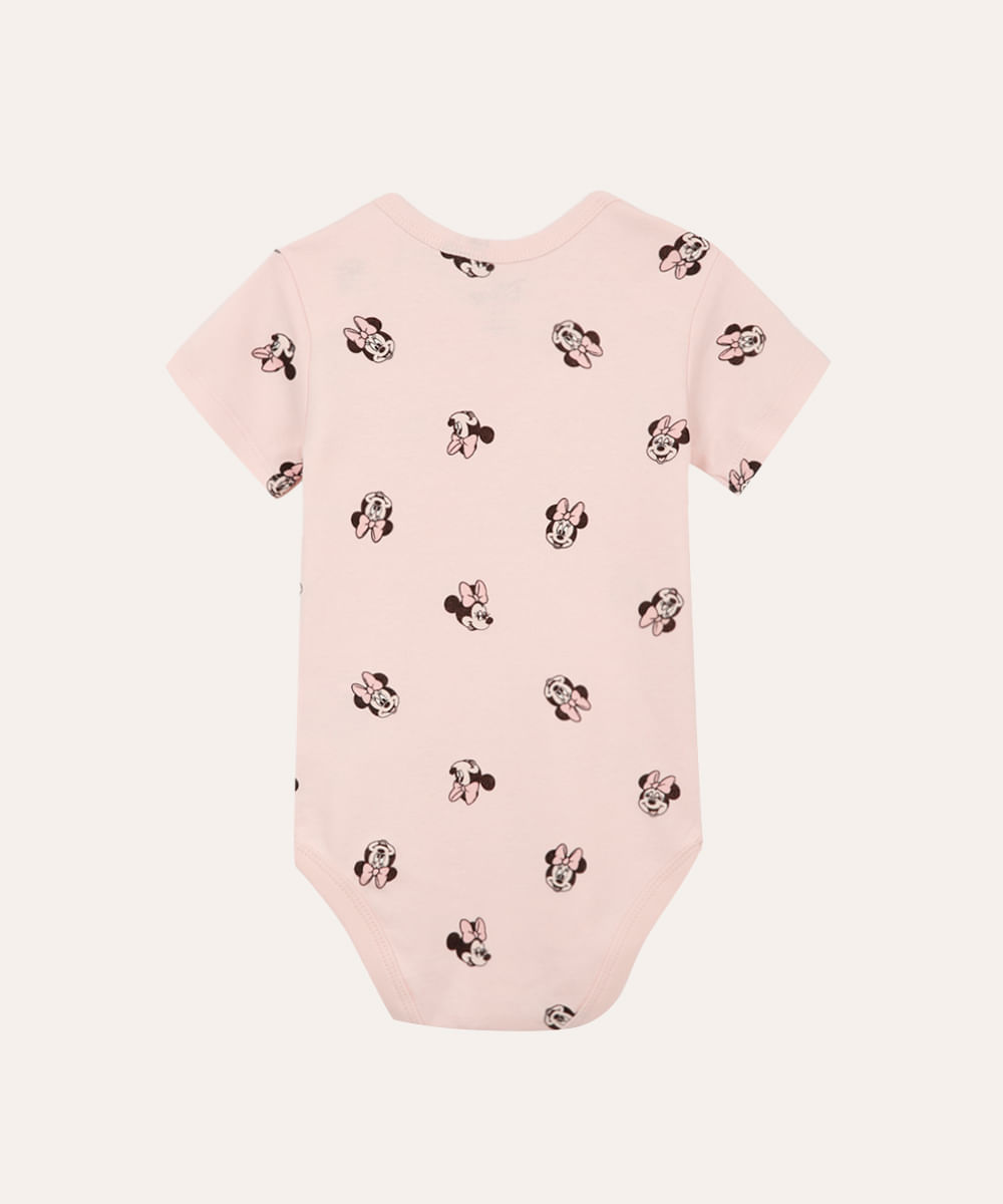 body de algodão infantil minnie rosa