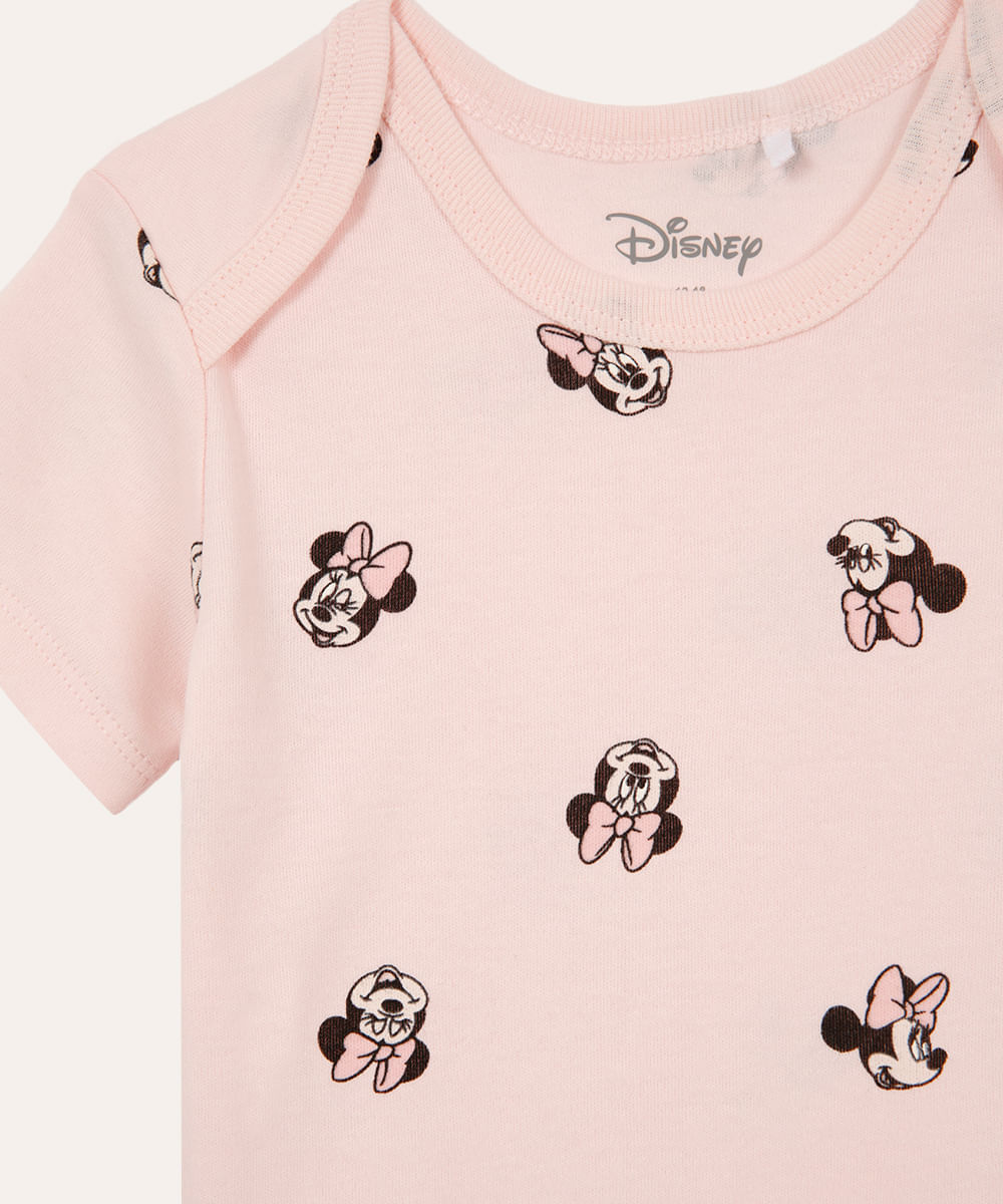 body de algodão infantil minnie rosa