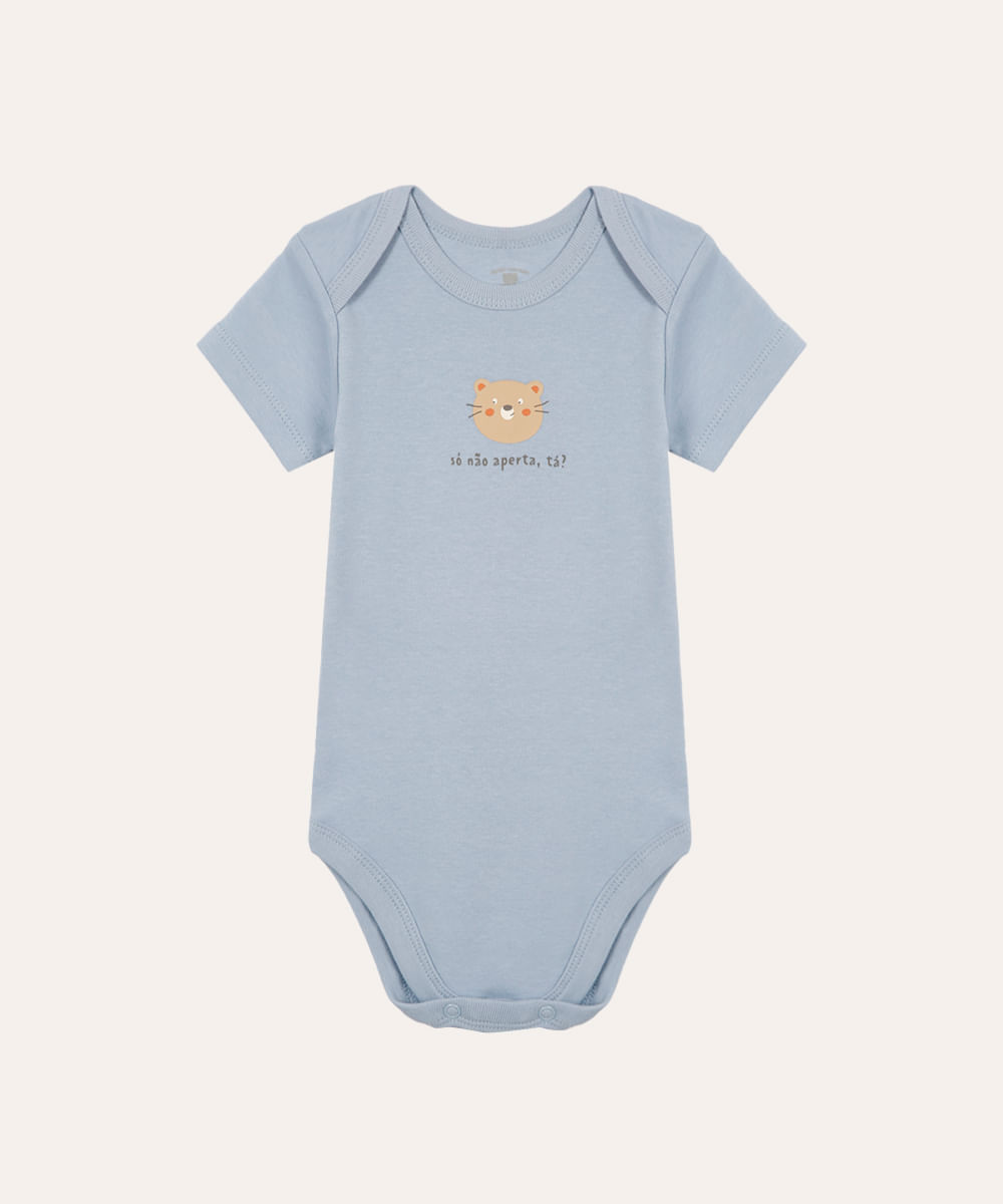 body de algodão infantil só não aperta tá azul