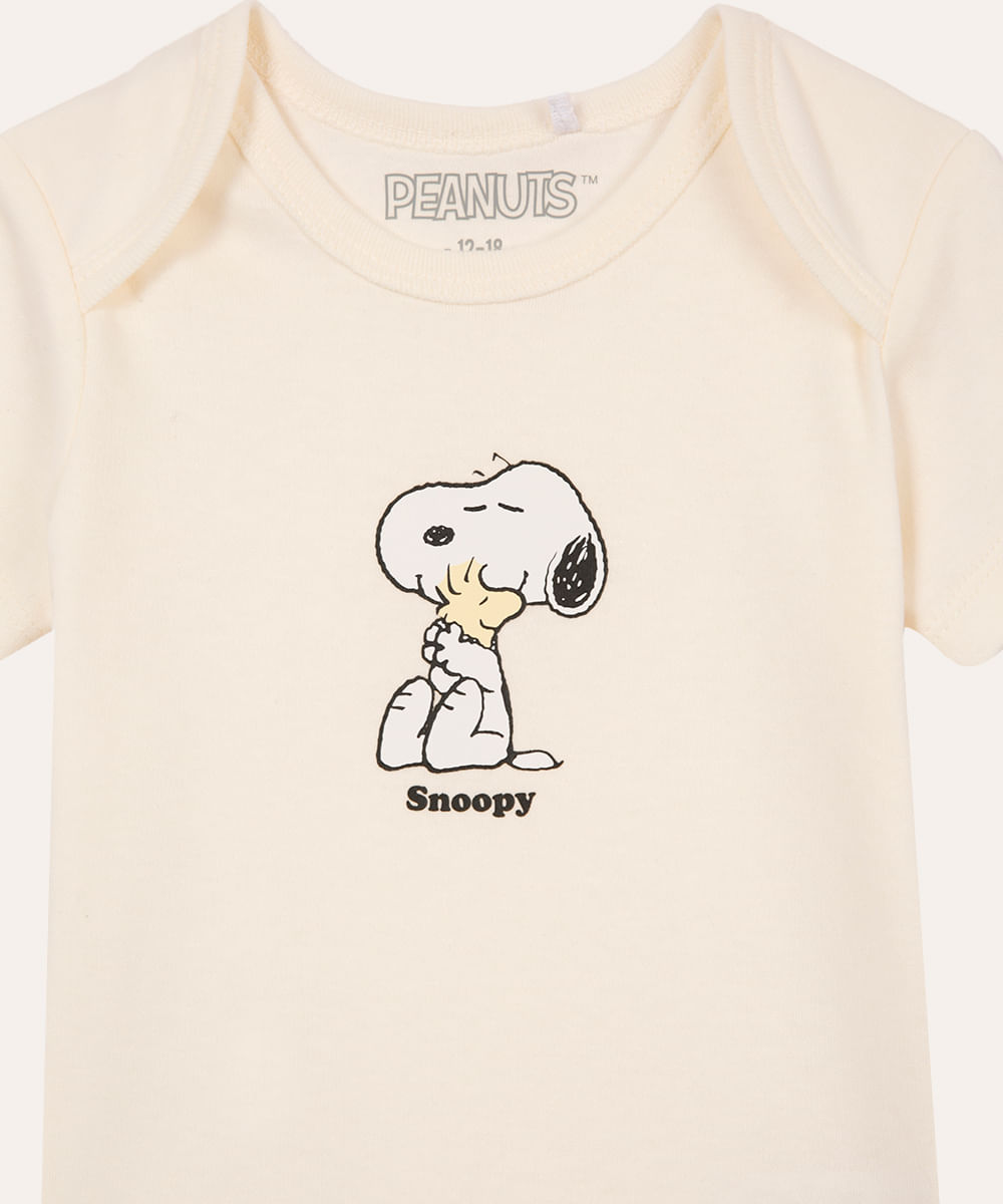 body de algodão infantil snoopy off white