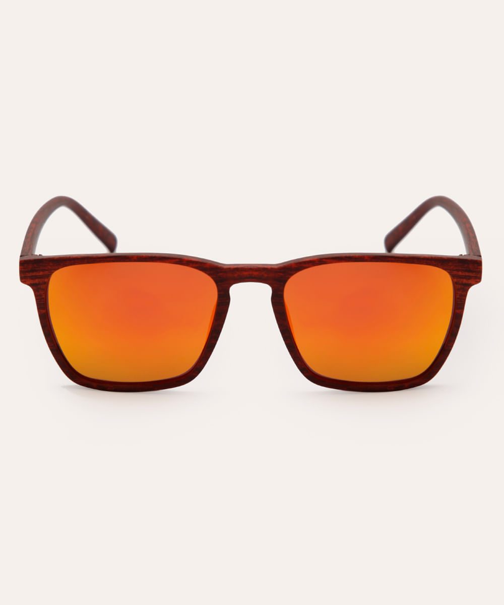 óculos de sol quadrado unissex marrom