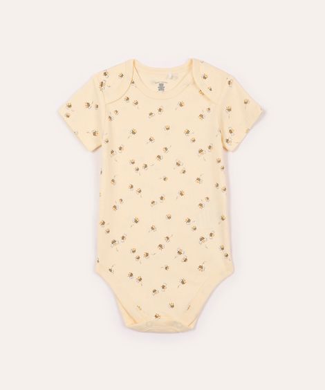 body de algodão infantil abelhinhas amarelo