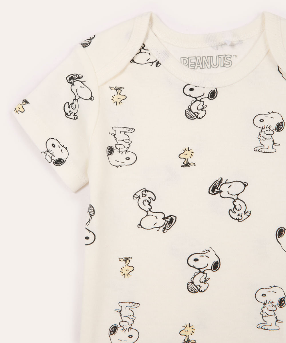 body de algodão infantil snoopy off white