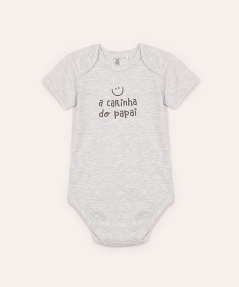 body de algodão infantil a carinha do papai cinza