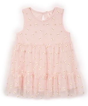 vestido de tule infantil borboleta com brilho rosa