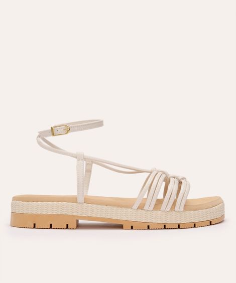 rasteirinha flatform texturizada branca