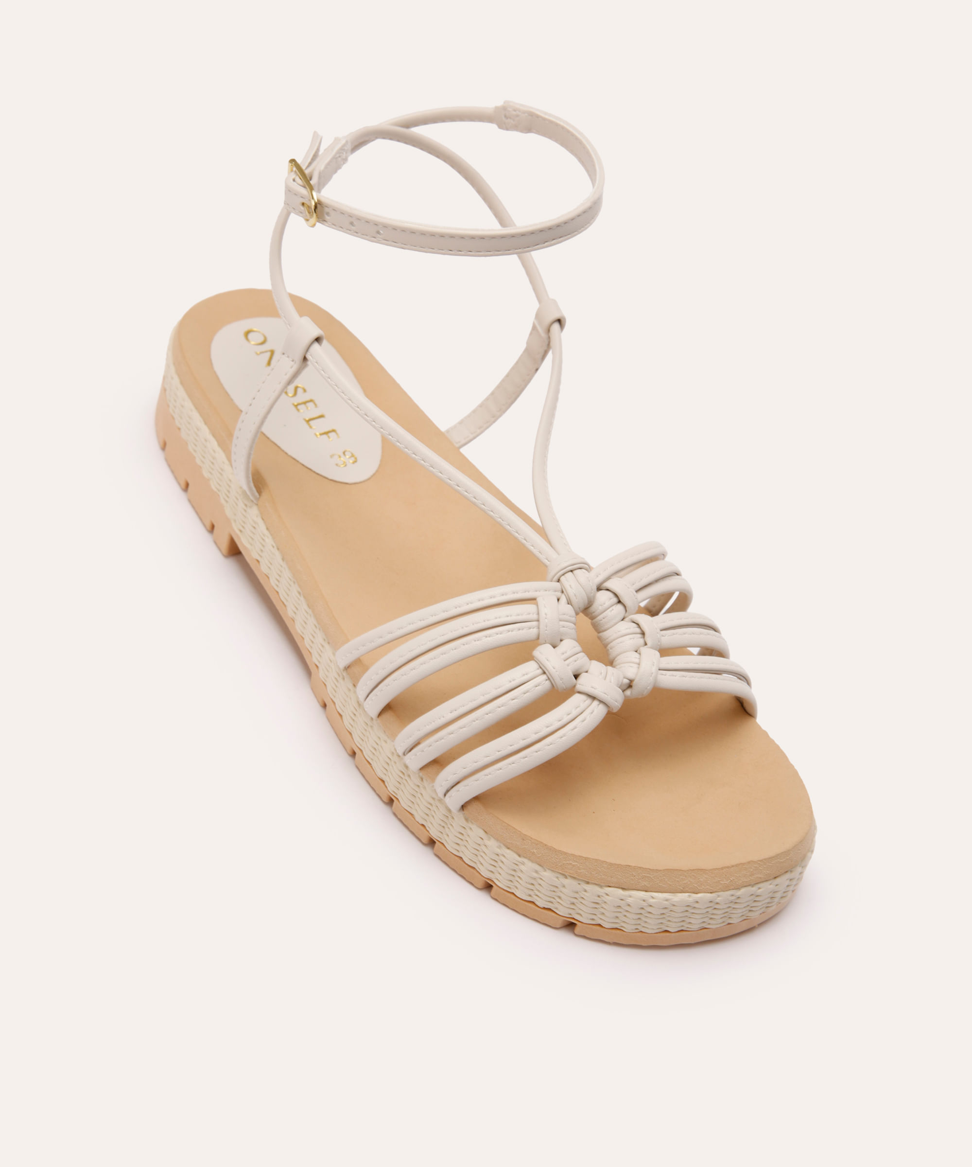 rasteirinha flatform texturizada branca