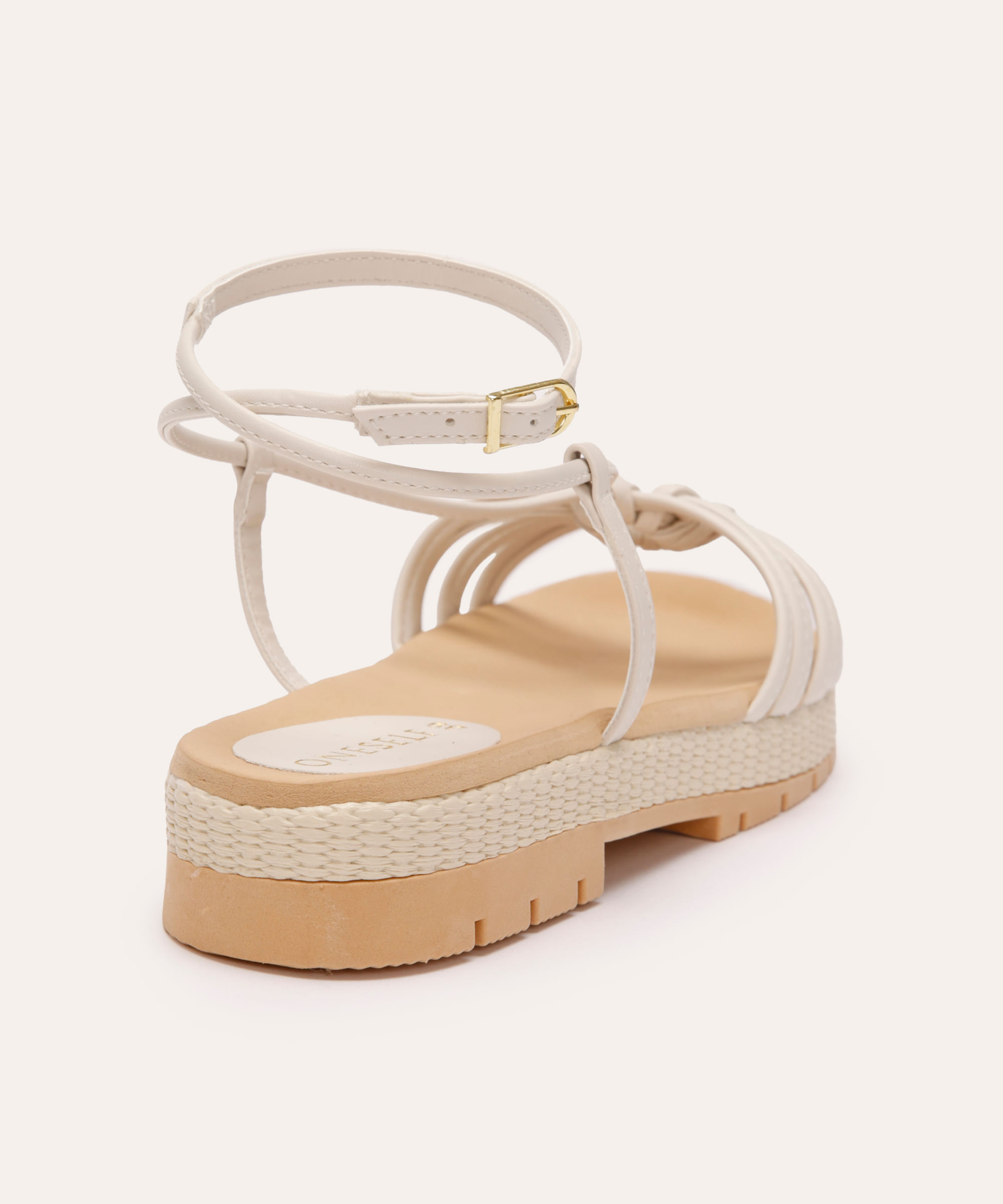 rasteirinha flatform texturizada branca