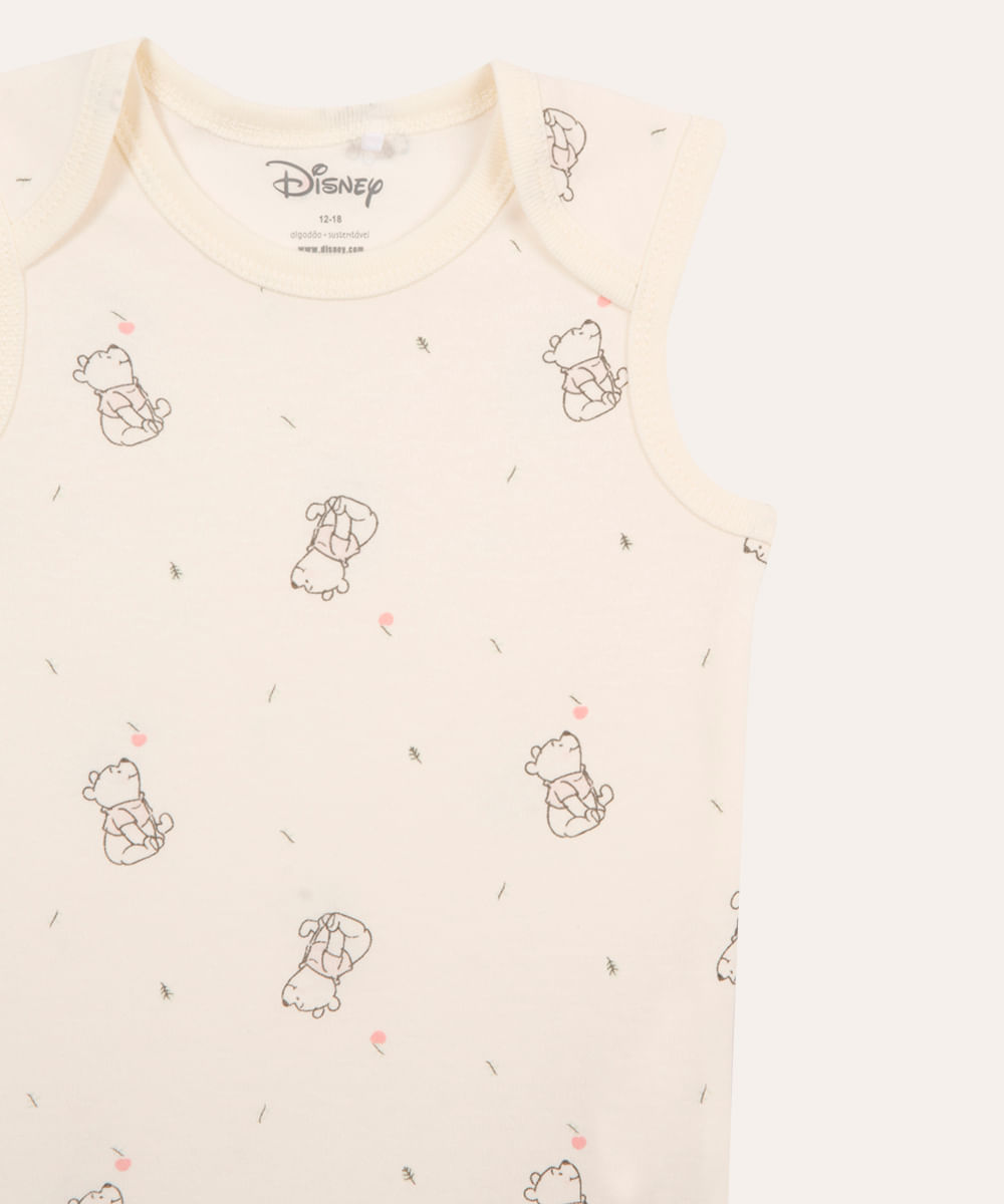 body de algodão infantil ursinho pooh off white