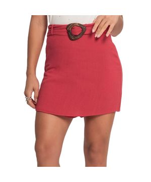 Short Saia Feminino Rovitex Endless De Linho Strong Vermelho