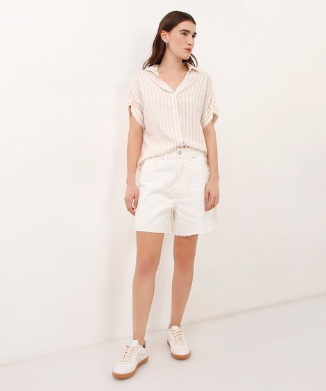 short mom de sarja barra a fio off white