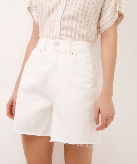 short mom de sarja barra a fio off white