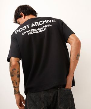 camiseta de algodão post archive preta