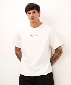 camiseta de algodão mayfair studios off white