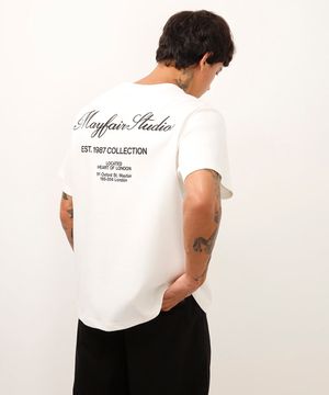 camiseta de algodão mayfair studios off white