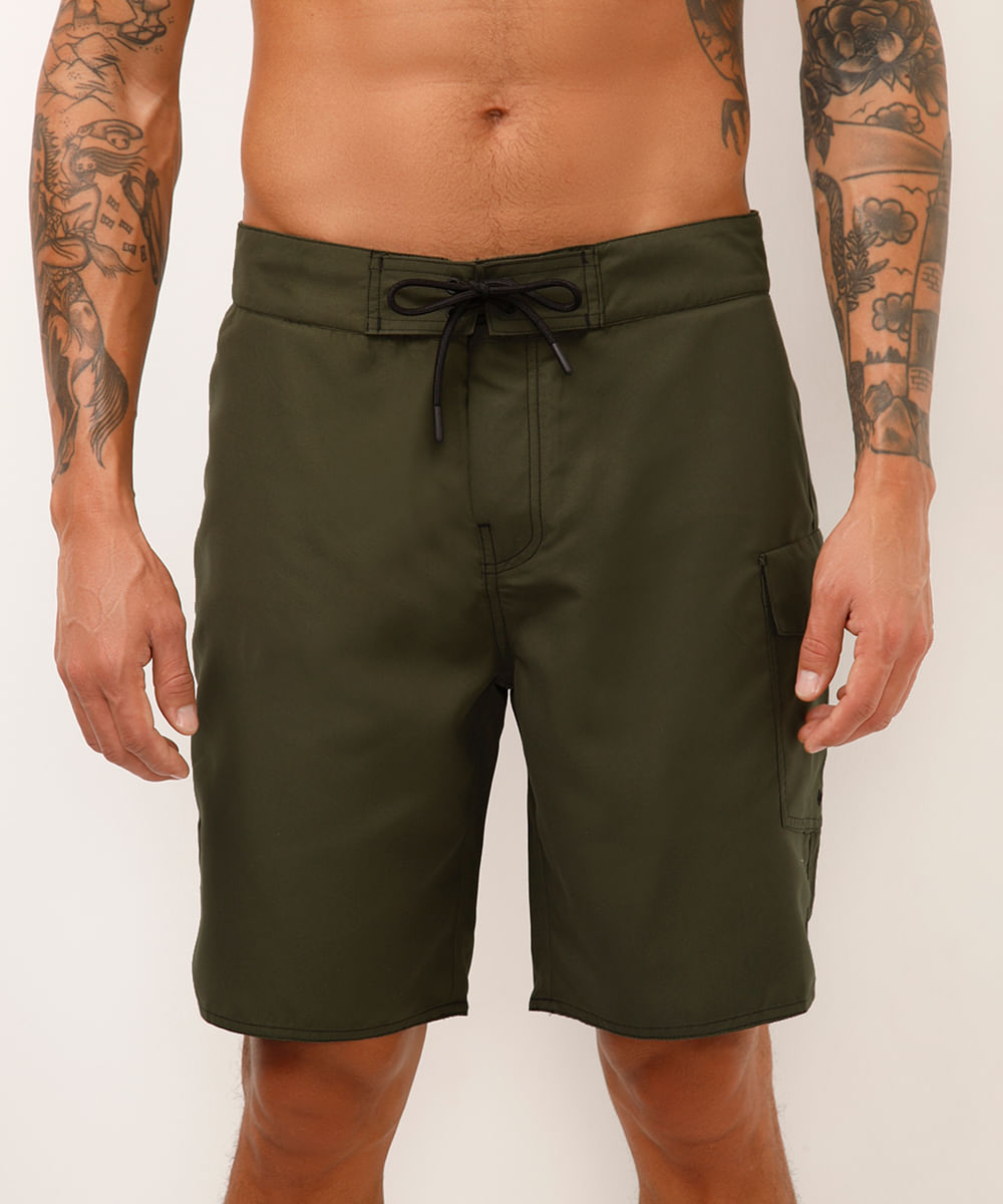 short boardshort cargo verde