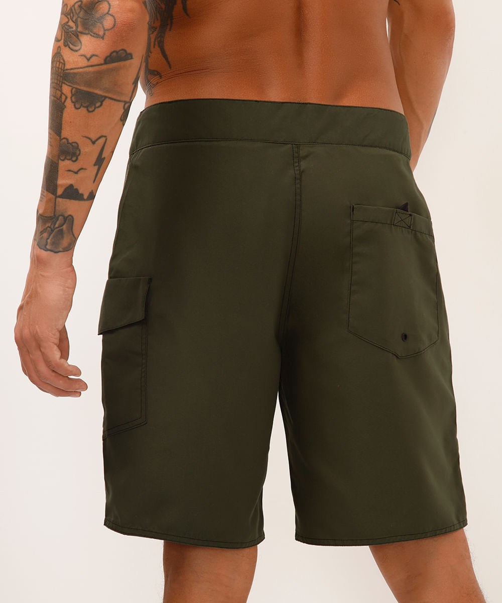 short boardshort cargo verde