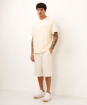 bermuda baggy de sarja off white