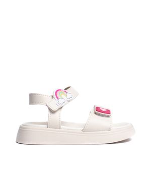 Sandália Infantil Molekinha Bebê Papete Arco Íris Off White