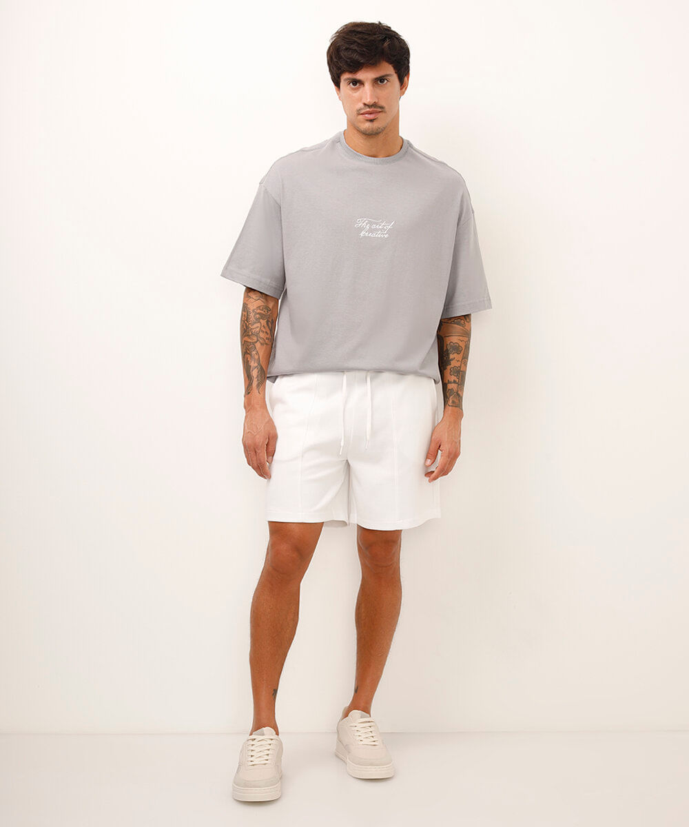 bermuda relaxed com bolso branca