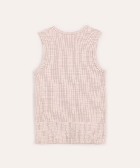 regata de poliamida infantil com brilho texturizada rosa