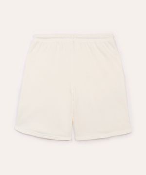 bermuda de moletom juvenil recorte off white