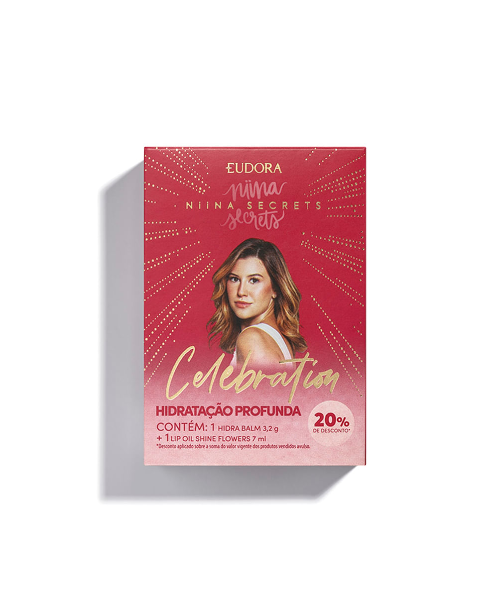 kit niina secrets hidra balm e lip oil shine flowers transparente