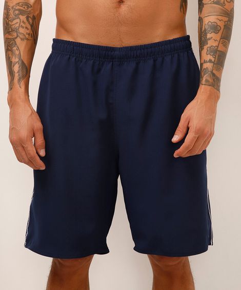 bermuda masculina com bolsos azul