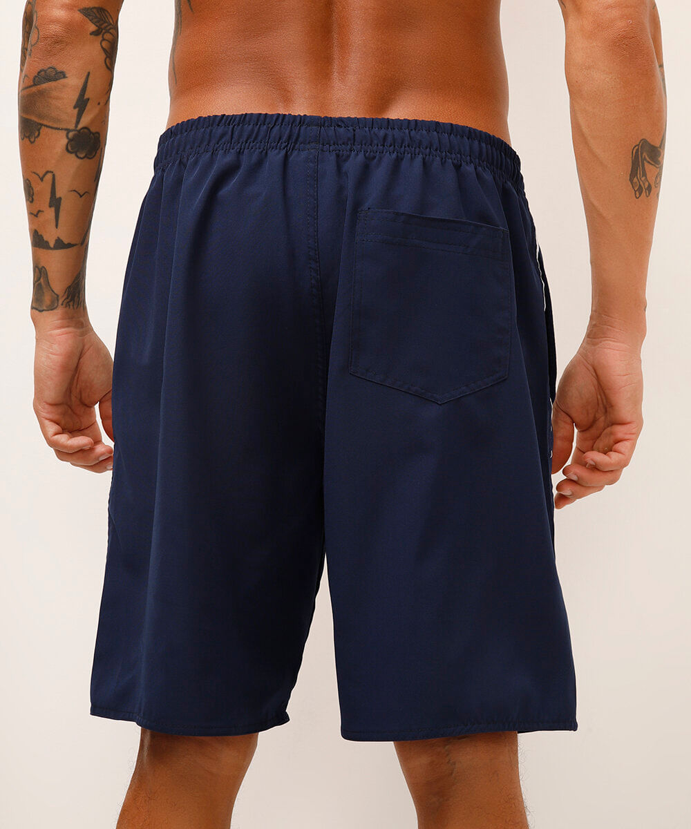 bermuda masculina com bolsos azul