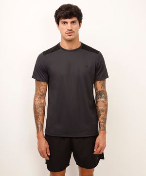 camiseta esportiva ace com recorte cinza