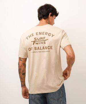 camiseta de algodão the energy of balance bege