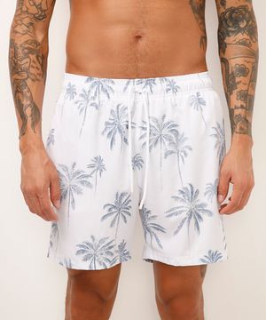 short de praia coqueiros branco