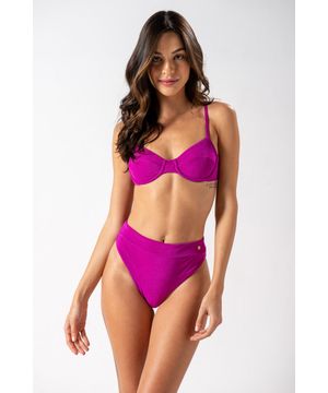 Biquíni Malibu Hot Pants Meia Taça gaia Apneia Roxo