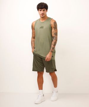 bermuda long texturizada esportiva ace - verde militar