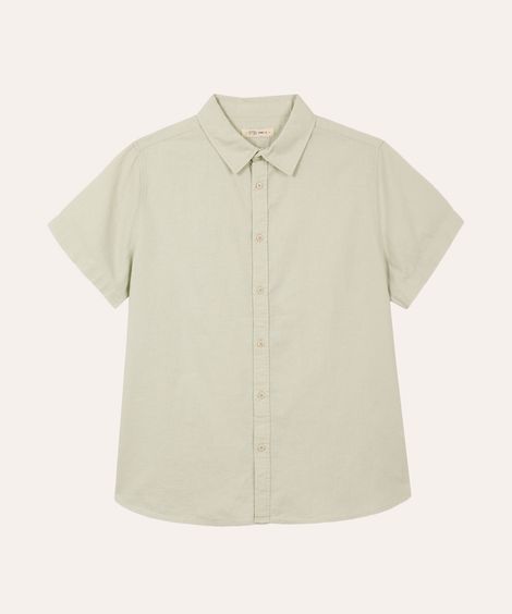 camisa comfort com linho juvenil verde
