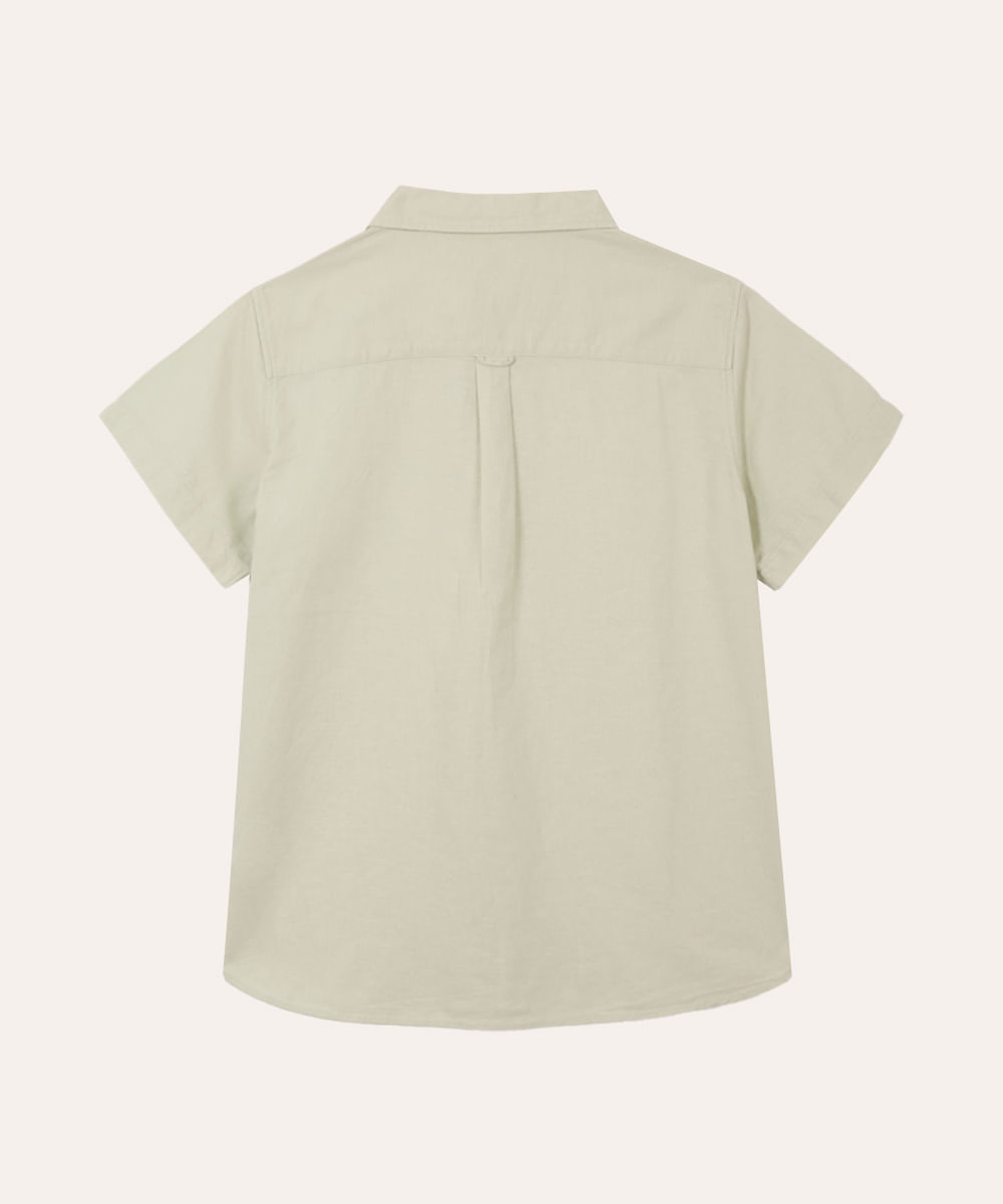 camisa comfort com linho juvenil verde