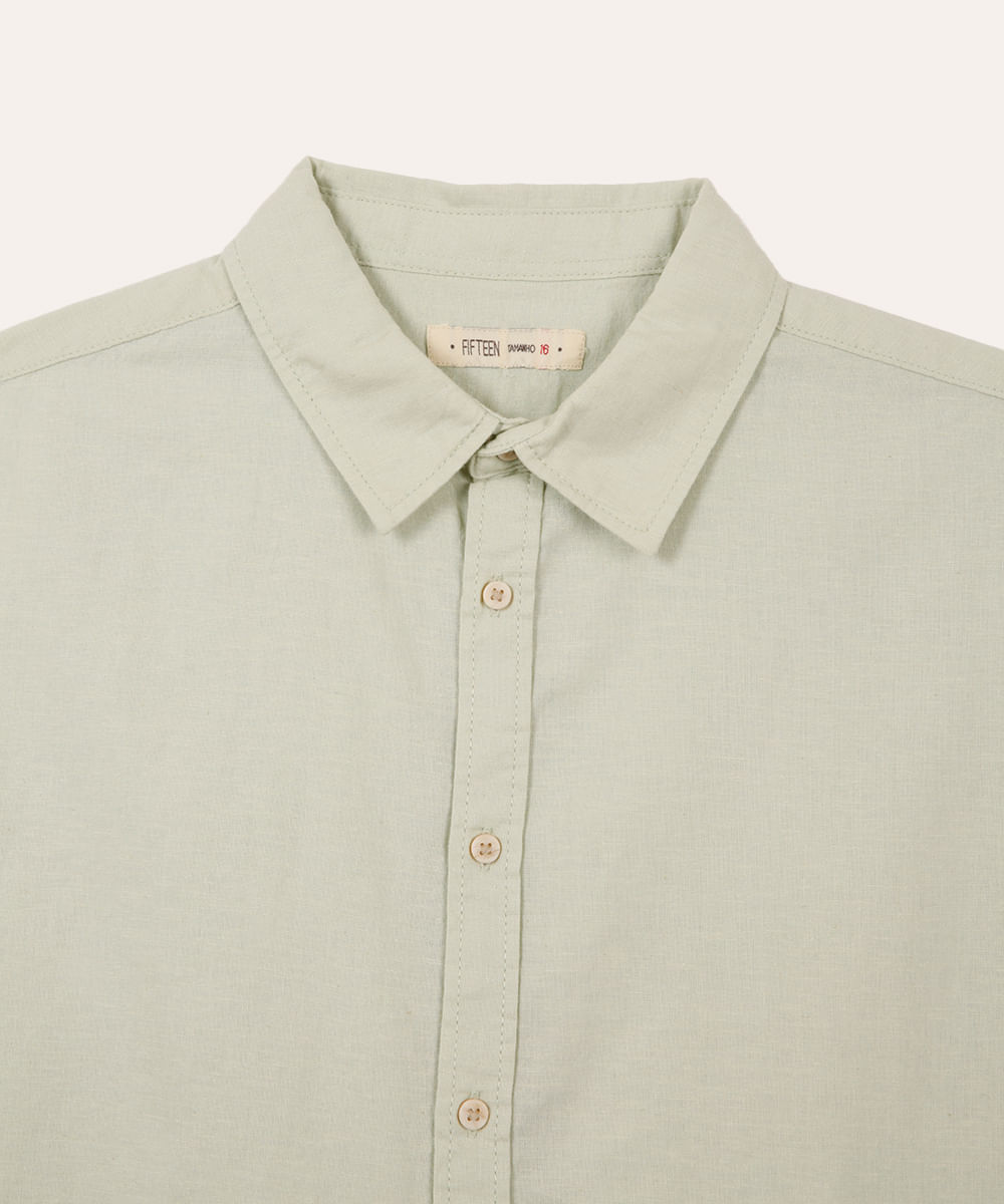 camisa comfort com linho juvenil verde