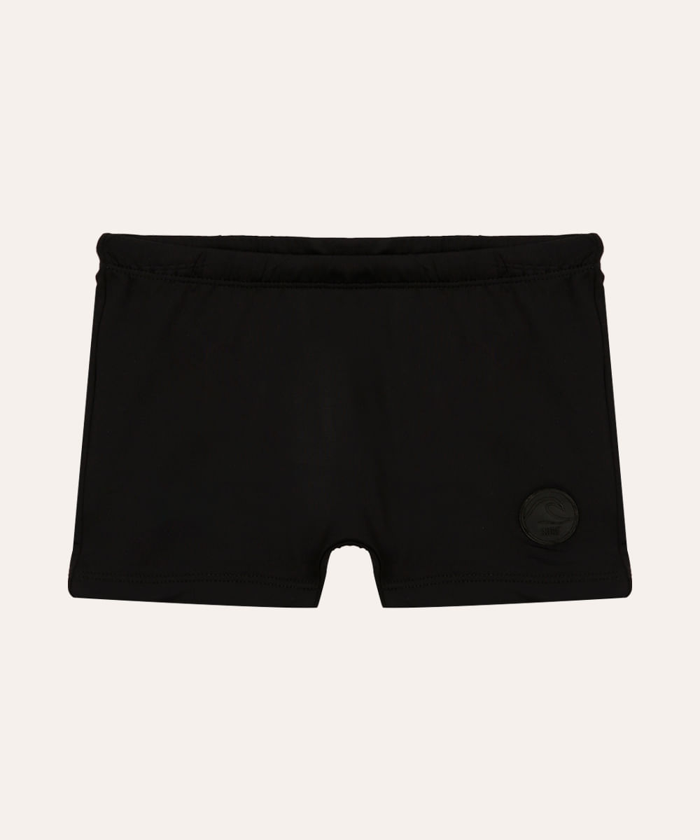 sunga infantil básica com proteção uv preta