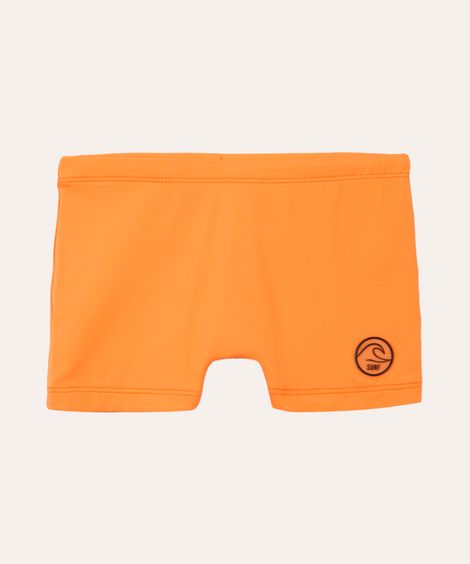 sunga infantil básica com proteção uv laranja