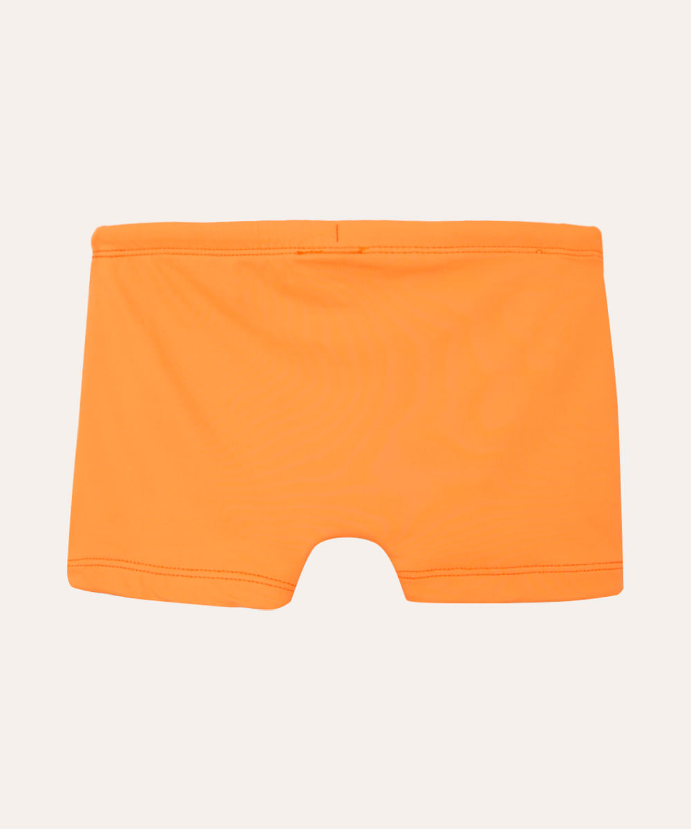 sunga infantil básica com proteção uv laranja