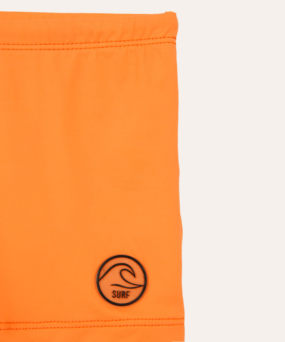 sunga infantil básica com proteção uv laranja