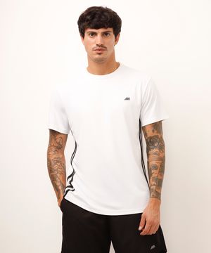 camiseta esportiva ace com listras branca