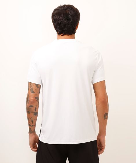 camiseta esportiva com listras - branco